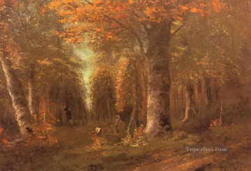 Bosque Painting - La Foret En Automne paisaje bosque de bosques de Gustave Courbet